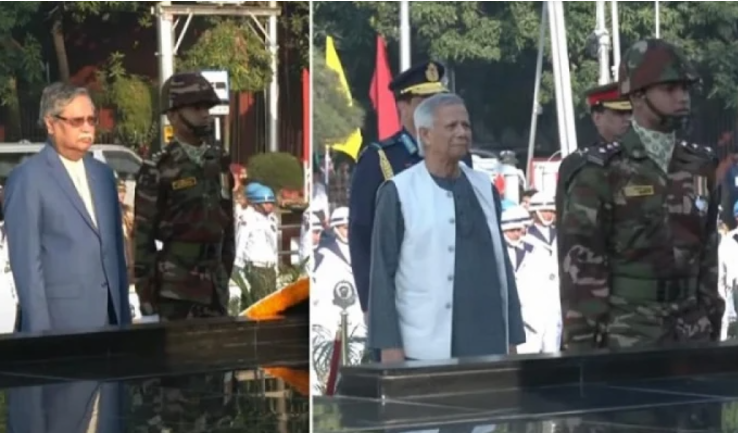 শিখা অনির্বাণে রাষ্ট্রপতি ও প্রধান উপদেষ্টার শ্রদ্ধা