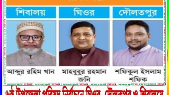 ৬ ষ্ঠ উপজেলা পরিষদ নির্বাচনে ঘিওর,  দৌলতপুর ও শিবালয়ে নির্বাচিত হলেন যারা