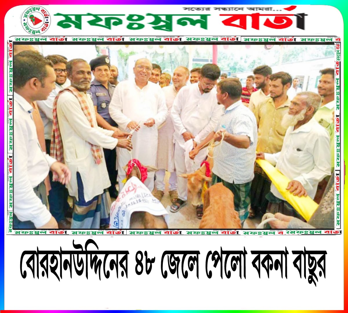 বোরহানউদ্দিনের ৪৮ জেলে পেলো বকনা বাছুর