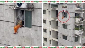 ৮ তলা বিল্ডিং থেকে নেমে পালিয়ে যাওয়ার সময় কিশোরকে উদ্ধার করা হয়েছে
