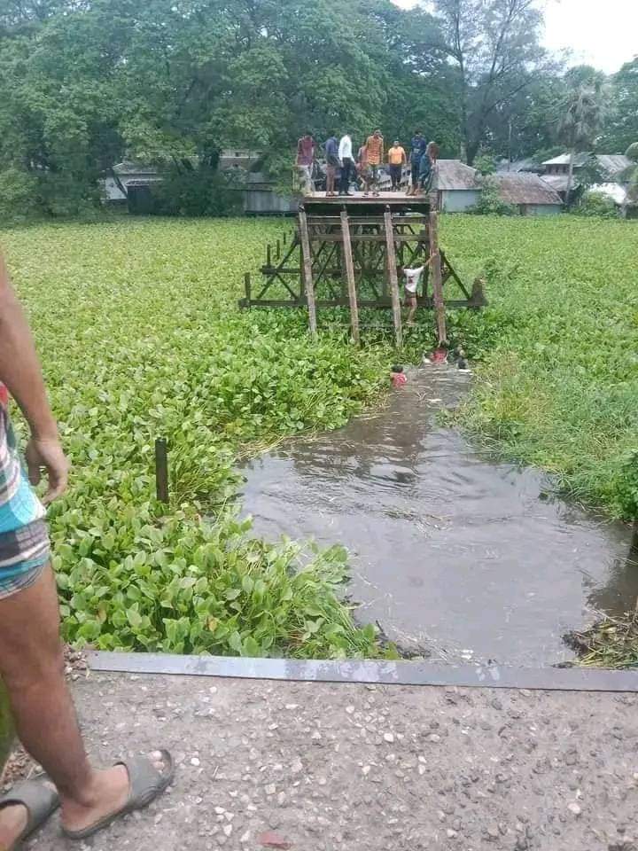 বরগুনার আমতলীতে শোকের ছায়া, সেতু ভেঙে বিয়ের মাইক্রোবাস খালে,নিহত ৯