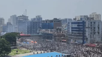 উত্তরায়  পুলিশের গুলিতে আন্দোলনরত ৪ জন নিহত, আহত শতাধিক