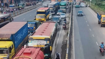 ঢাকা-চট্টগ্রাম মহাসড়কে ১০ কিলোমিটার এলাকাজুড়ে যানজট