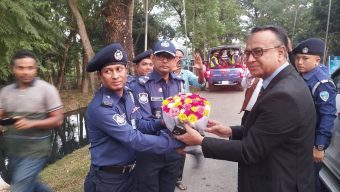 আখাউড়া চেকপোস্টে বার্ষিক পরিদর্শনে আসেন চট্টগ্রাম রেঞ্জের ডিআইজি আহসান হাবিব পলাশ।