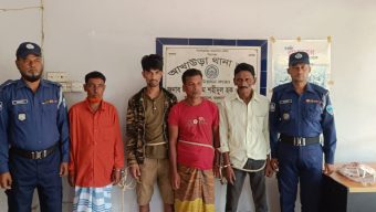 আখাউড়া থানা পুলিশের অভিযানে গ্রফতারি পরোয়ানাভুক্ত ৪ জন আটক।