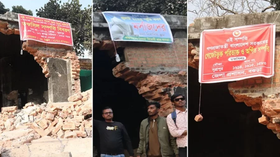 বগুড়ায় জাসদের গুঁড়িয়ে দেওয়া কার্যালয়ের জায়গায় এক দিনে তিন সাইনবোর্ড