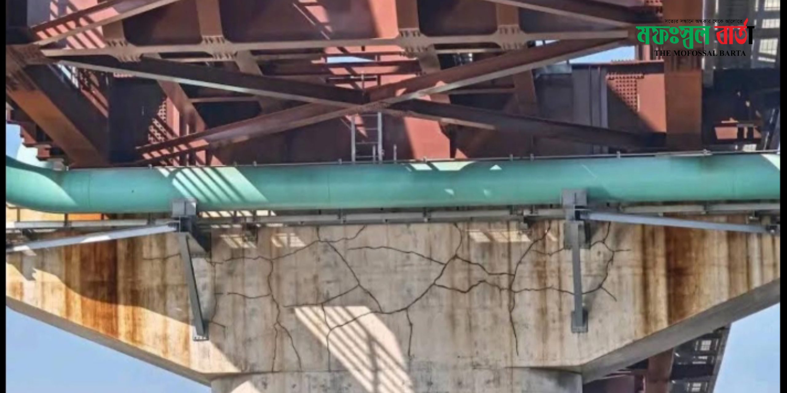 যমুনা রেলসেতুর পিলারে ফাকা ‘হেয়ার ক্র্যাক’, চলছে মেরামত