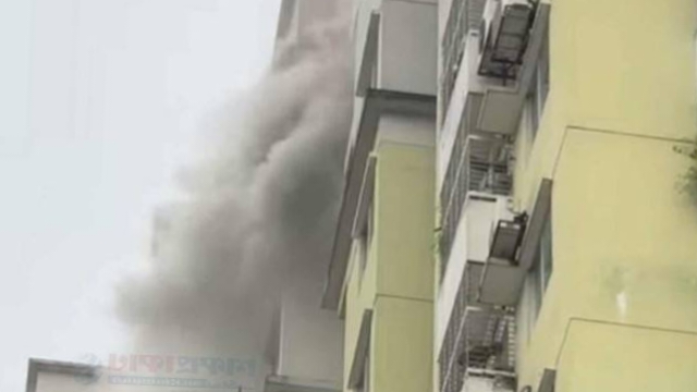 রাজধানীর মোহাম্মদপুর কাদেরাবাদ হাউজিংয়ের বহুতল ভবনে আ-গুন 