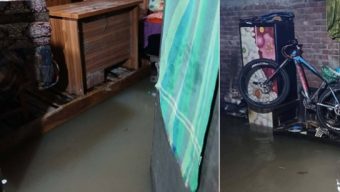 রাতভর বৃষ্টি: চাঁপাইনবাবগঞ্জ শহরে বাসাবাড়িতে ঢুকেছে পানি