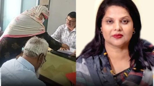 বোরকা পরে হঠাৎ উত্তরখান ভূমি অফিসে ঢাকা ডিসি
